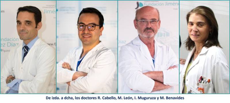 De izda. a dcha, los doctores R. Cabello, M. León, I. Muguruza y M. Benavides