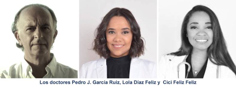 2021 11 11 Los doctores Pedro J. García Ruiz, Lola Díaz Feliz y Cici Feliz Feliz