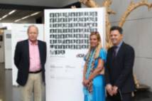 De izda adcha, el Dr. Aldolfo Bermúdez, Mariola Vargas y Francisco Fernández antes de inaugurar la exposición