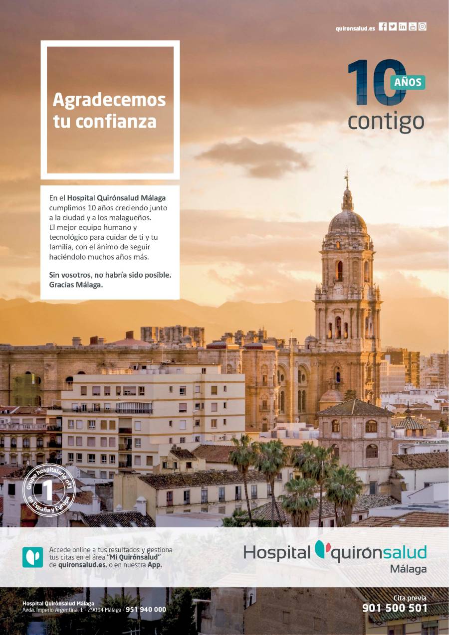 Cartel 10 Aniversario Quirónsalud Málaga