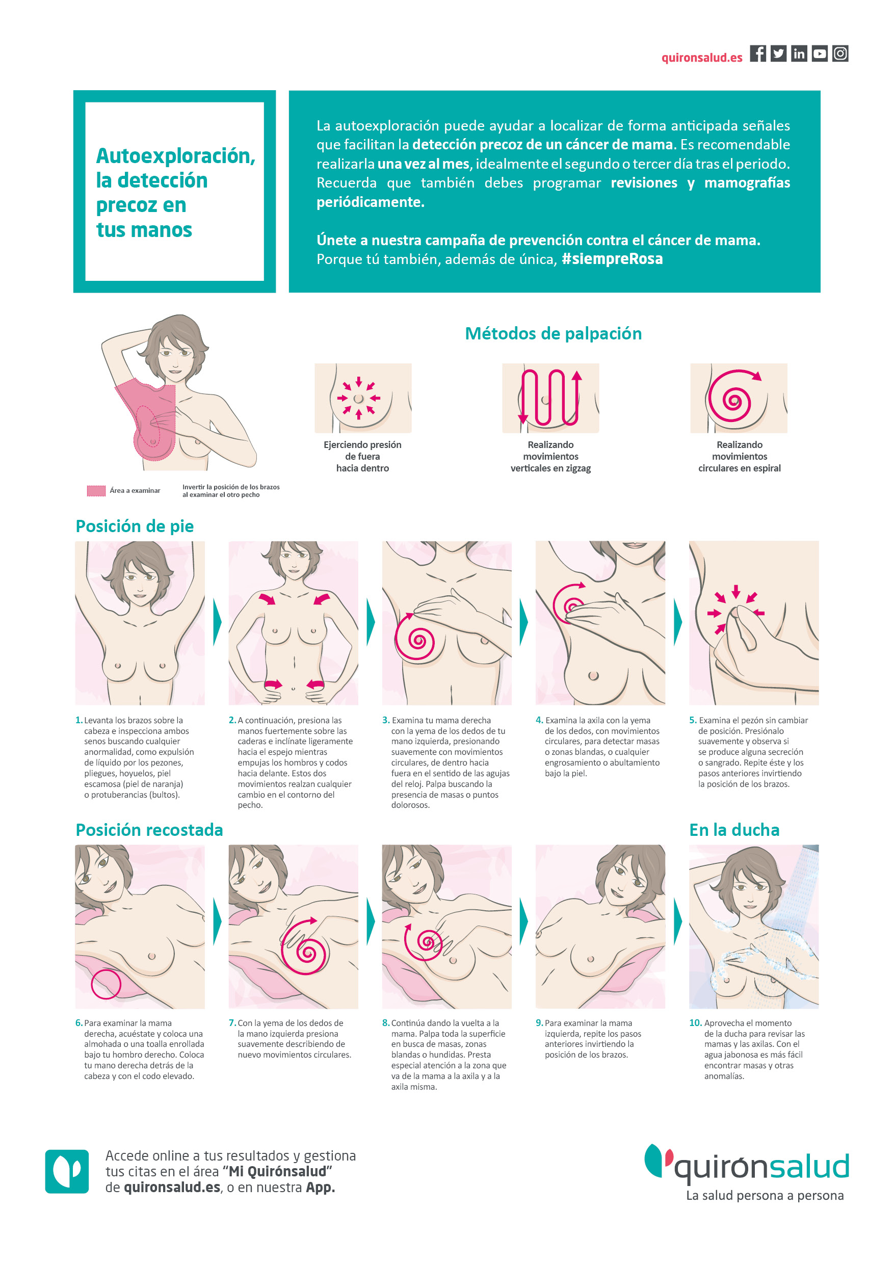 Autoexploración, la detección precoz del cáncer de mama en tus manos